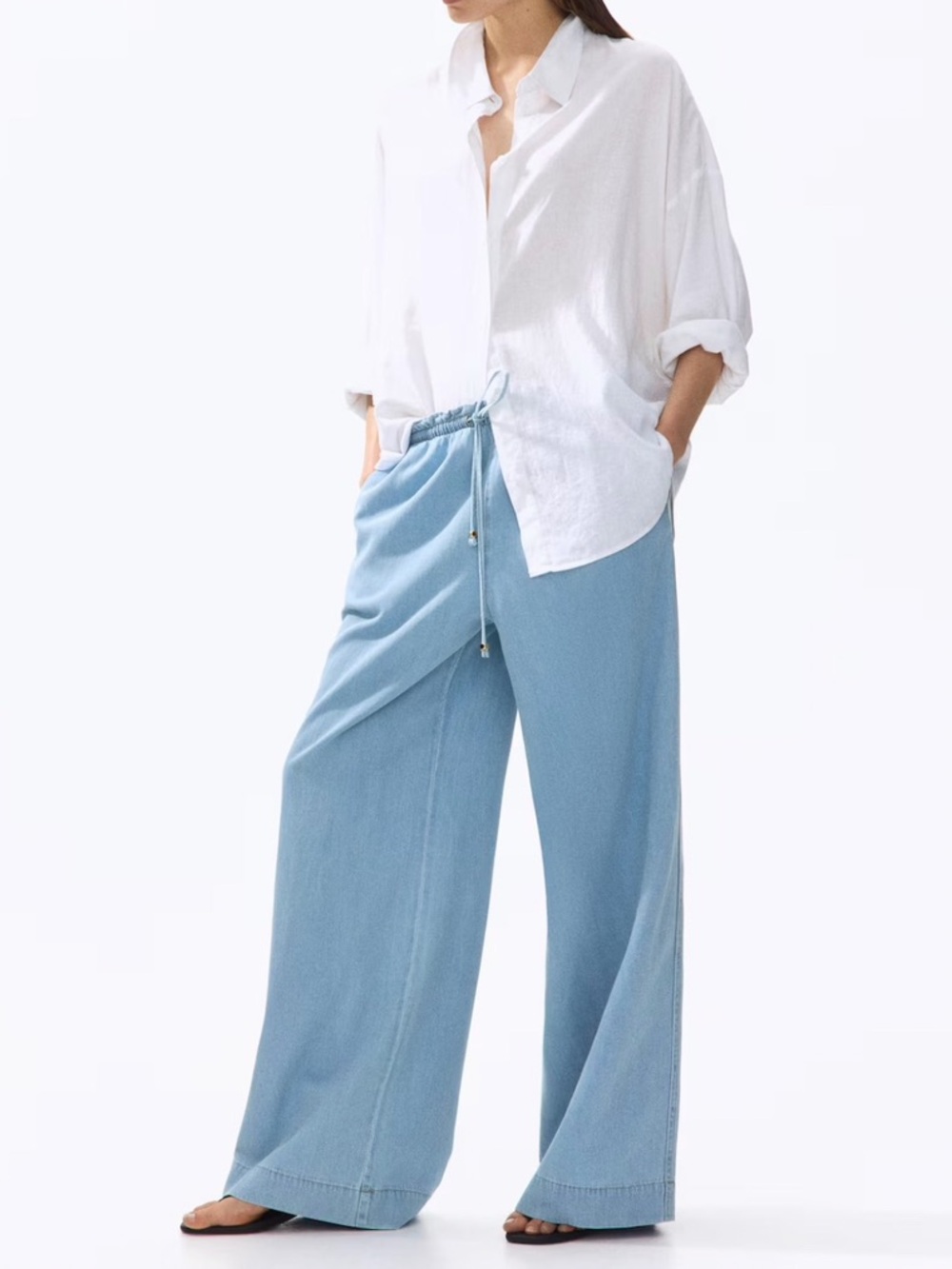 H&M Wide Leg Paper Bag Pants